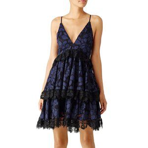 Kendall & Kylie Navy Tiered Lace Dress